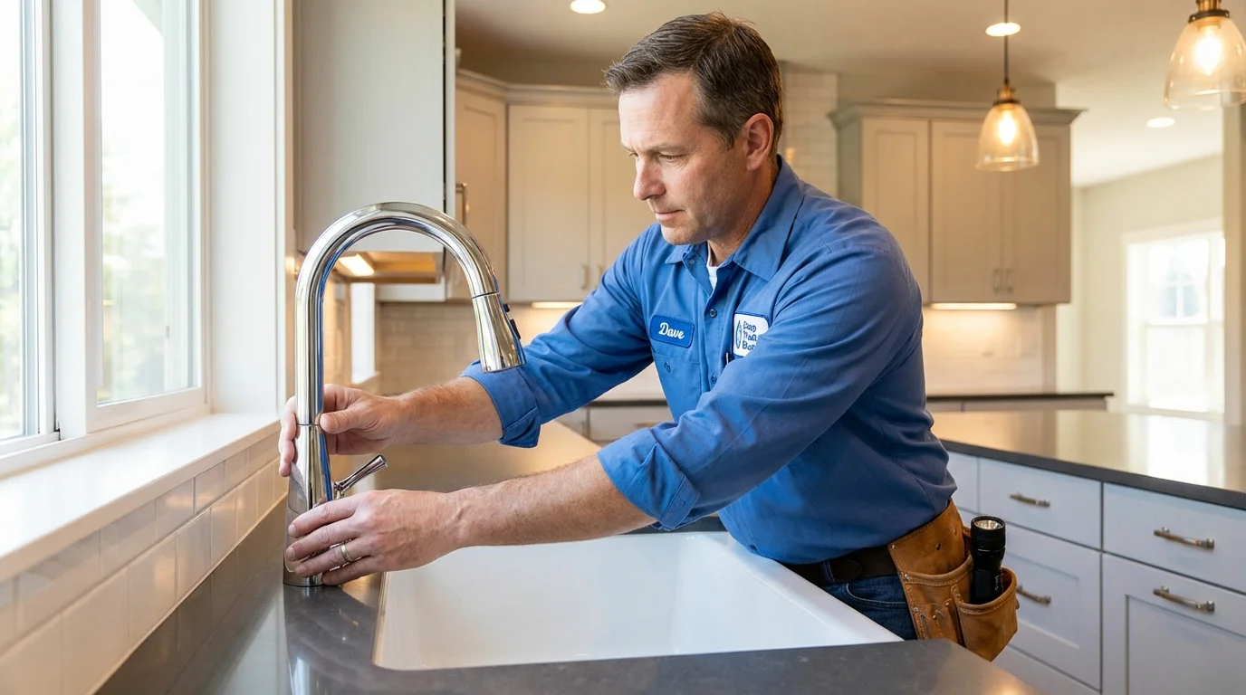 Kitchen faucet installation by Johns Plumbing LLC in Hominy